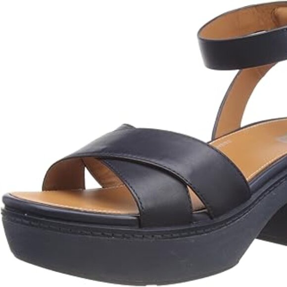 NEW FITFLOP Leather Pilar Crossover Ankle Strap  Sandals Midnight Navy  462tn - Picture 4 of 8
